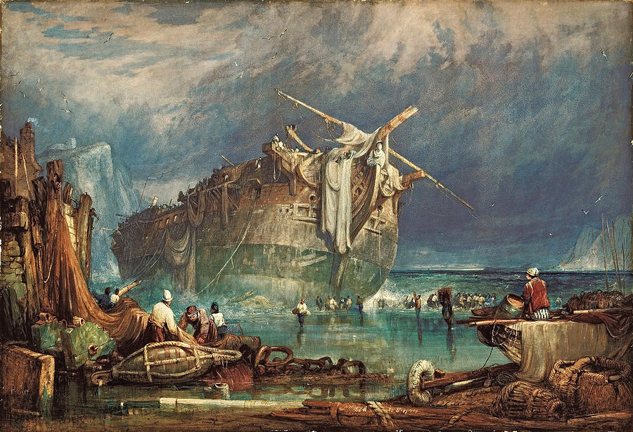 Salving from the wreck Painting by Samuel Prout