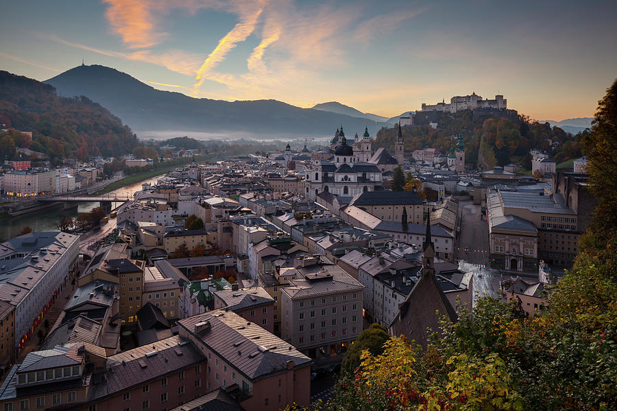 Salzburg At Dawn Photograph by Jorg Greuel
