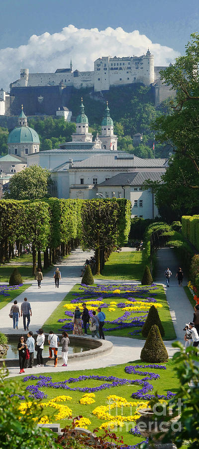 Salzburg fortress above Mirabell Garden Photograph by Rudi Prott