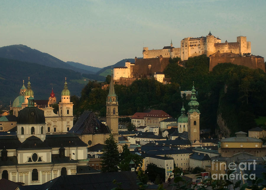 Salzburg old town at sunset Photograph by Rudi Prott