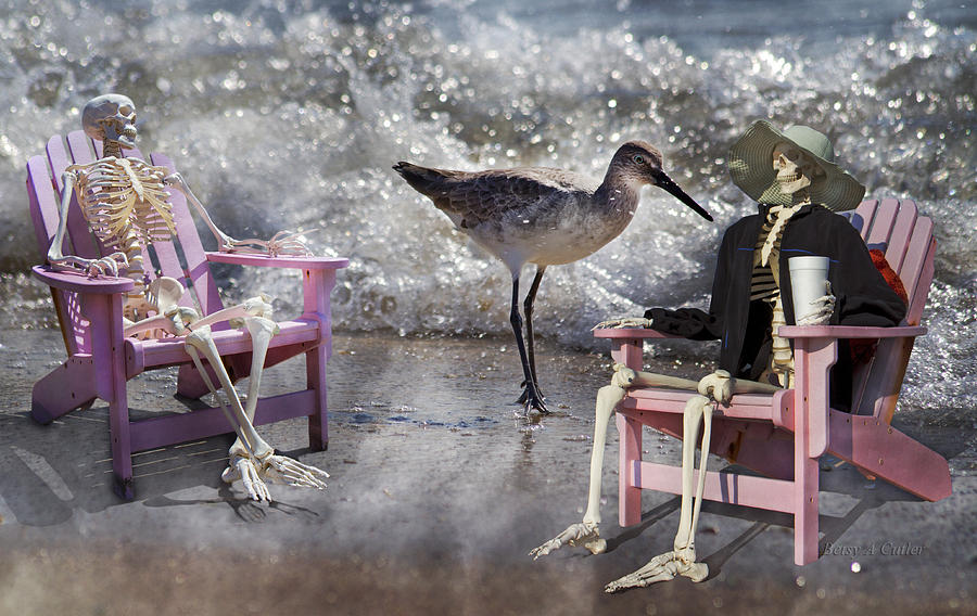 Skeleton Digital Art - Sam and Friend in Wonderland by Betsy Knapp