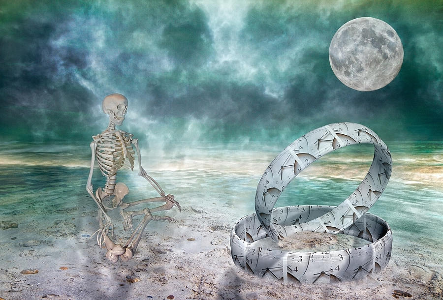 Surrealism Digital Art - Sam Meditates with Time One of Two by Betsy Knapp