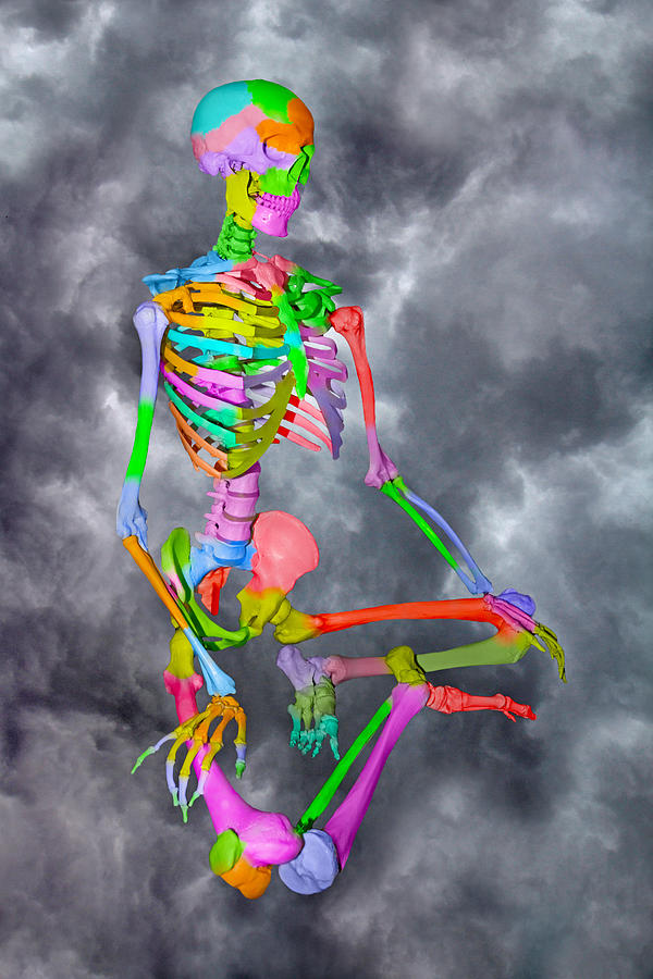 Skeleton Digital Art - Sam Shows his Colors by Betsy Knapp