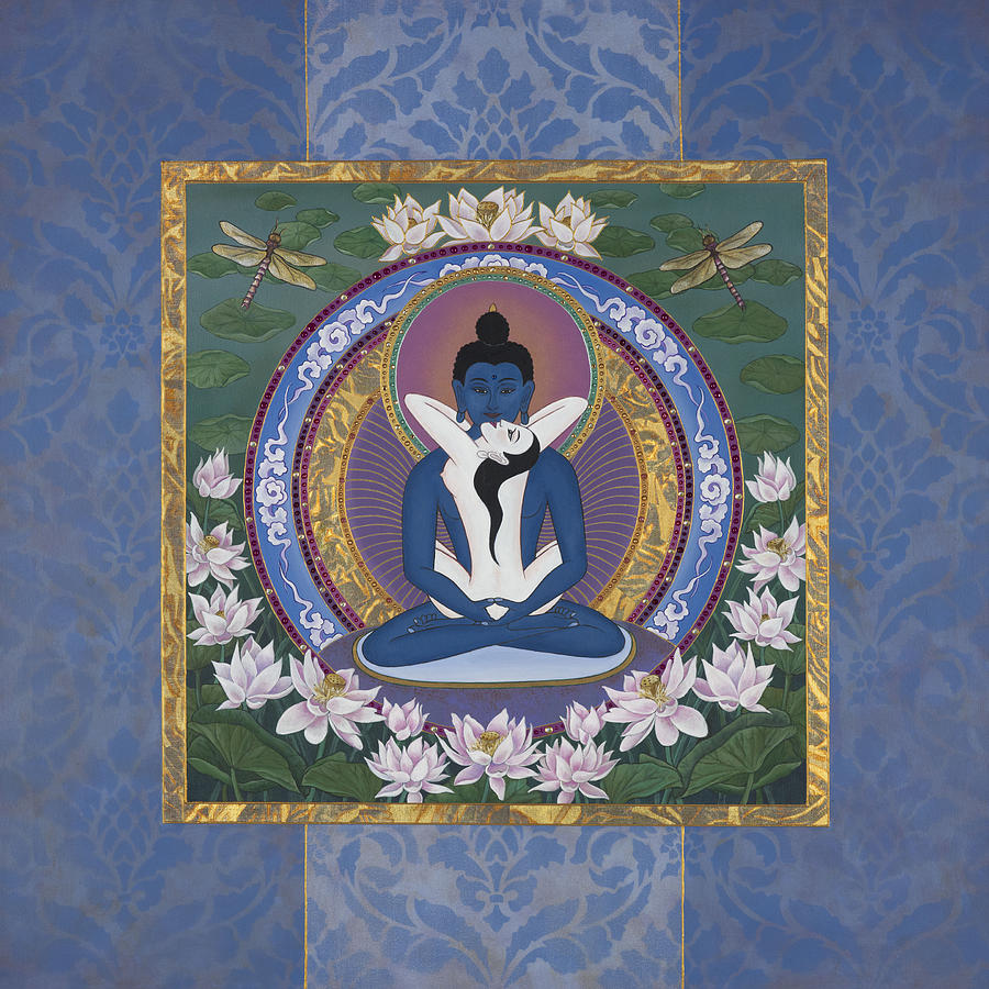 Blue Buddha Painting - Samantabadhra In the Beginning by Nadean OBrien Blue Buddha Painting - Samantabadhra In the Beginning by Nadean OBrien