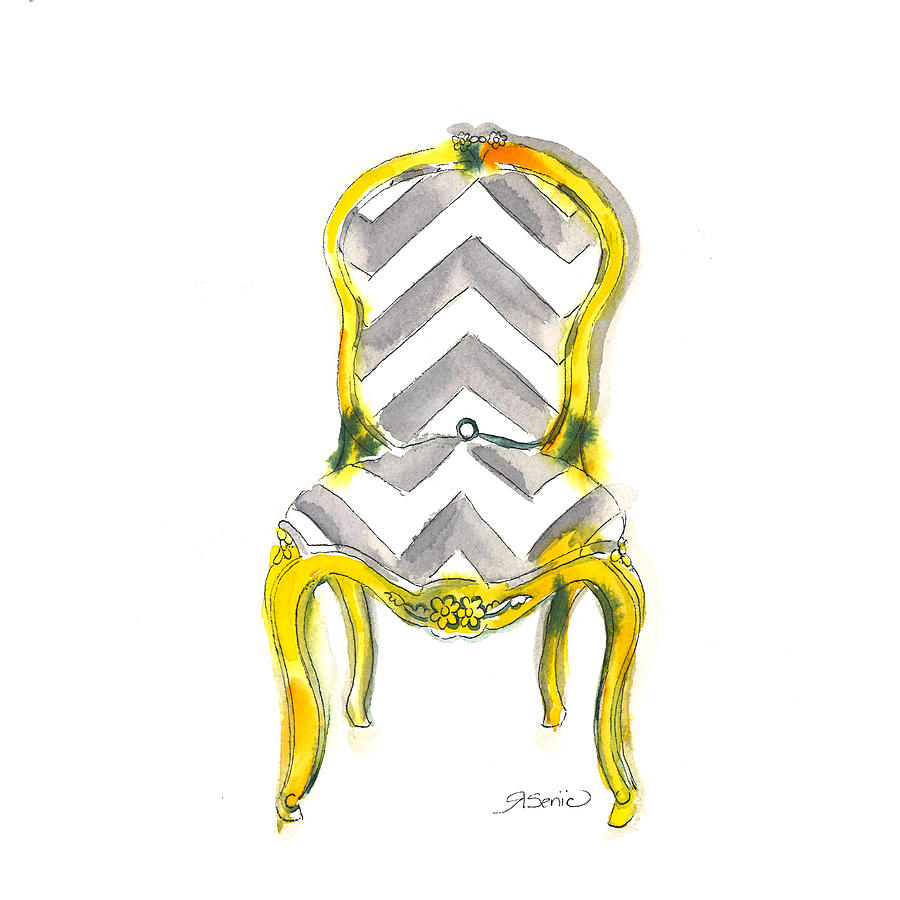 Stationary Painting - Samantha Chevron Chair by Roleen  Senic