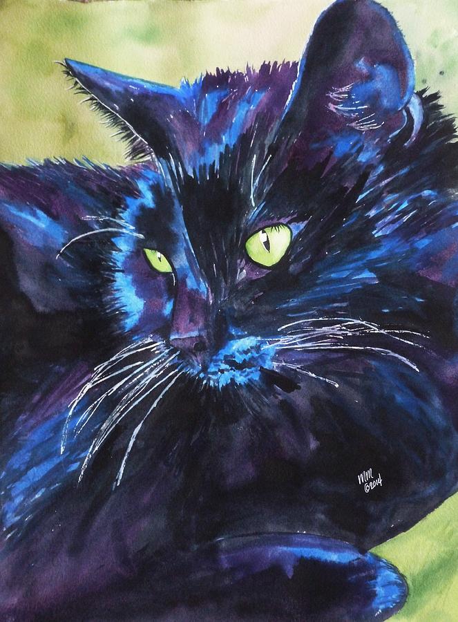 Cat Painting - Samba by Michal Madison