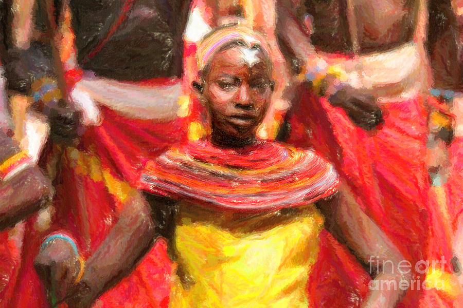 Samburu Dancers Kenya African Digital Art by Liz Leyden