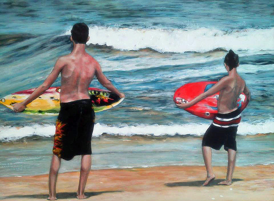 Seascape Painting - Same Place Different Time by Carol Coffman Seascape Painting - Same Place Different Time by Carol Coffman