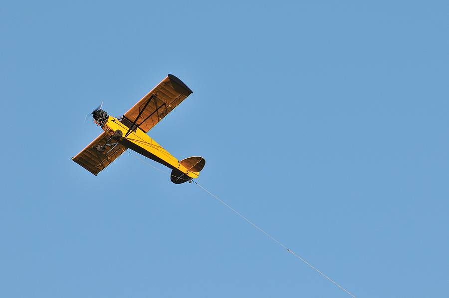 Samll plane with tow line Photograph by Bradford Martin