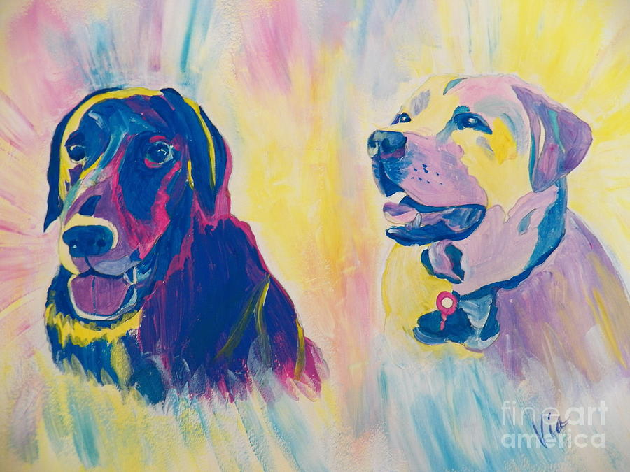 Sammy and Toby Painting by Judy Via-Wolff