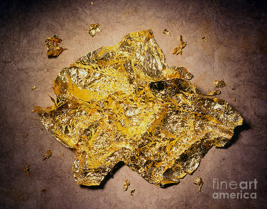 Sample Of A Sheet Of Hammered Gold Photograph by Erich Schrempp