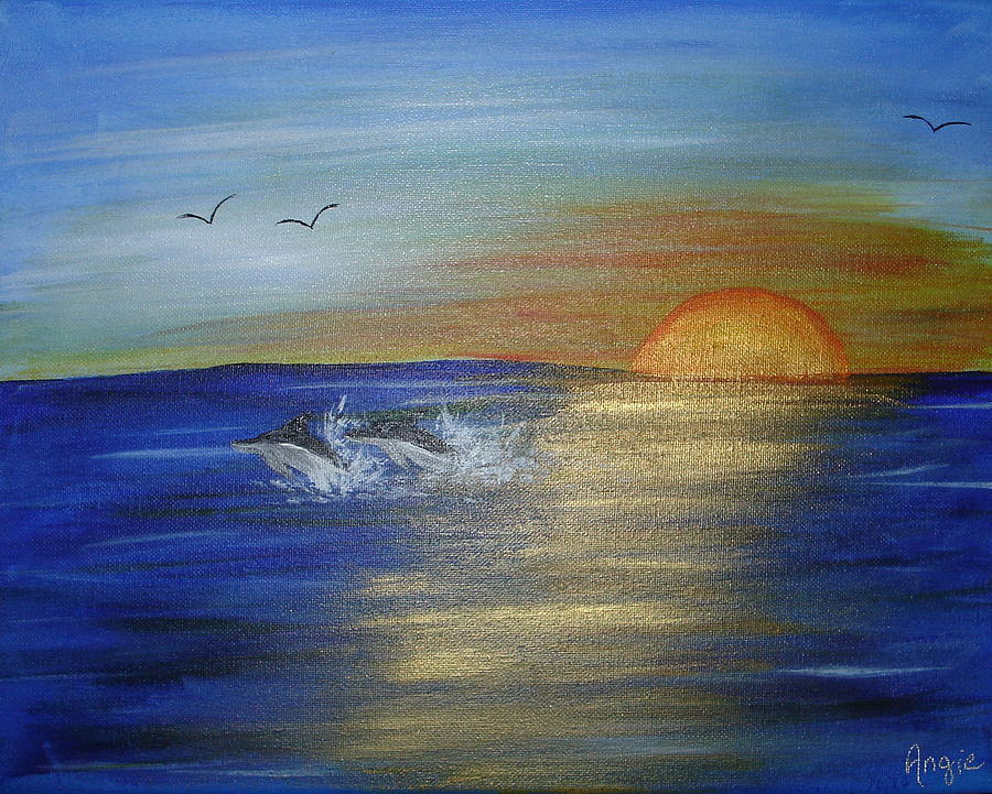 Sams Sunset Painting by Angie Butler