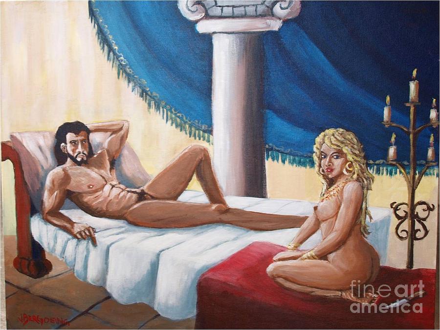 Samson and Delilah Painting by Jean Pierre Bergoeing