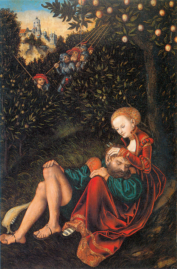 Landscape Painting - Samson and delilah by Lucas Cranach the Elder