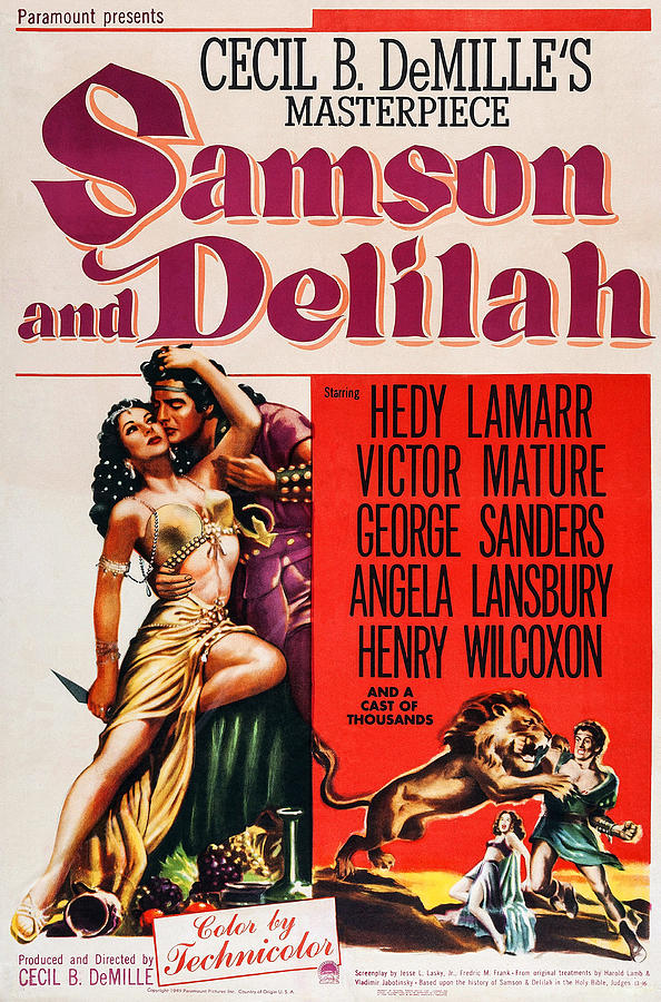 Samson And Delilah, Poster Art, Left Photograph by Everett - Fine Art ...