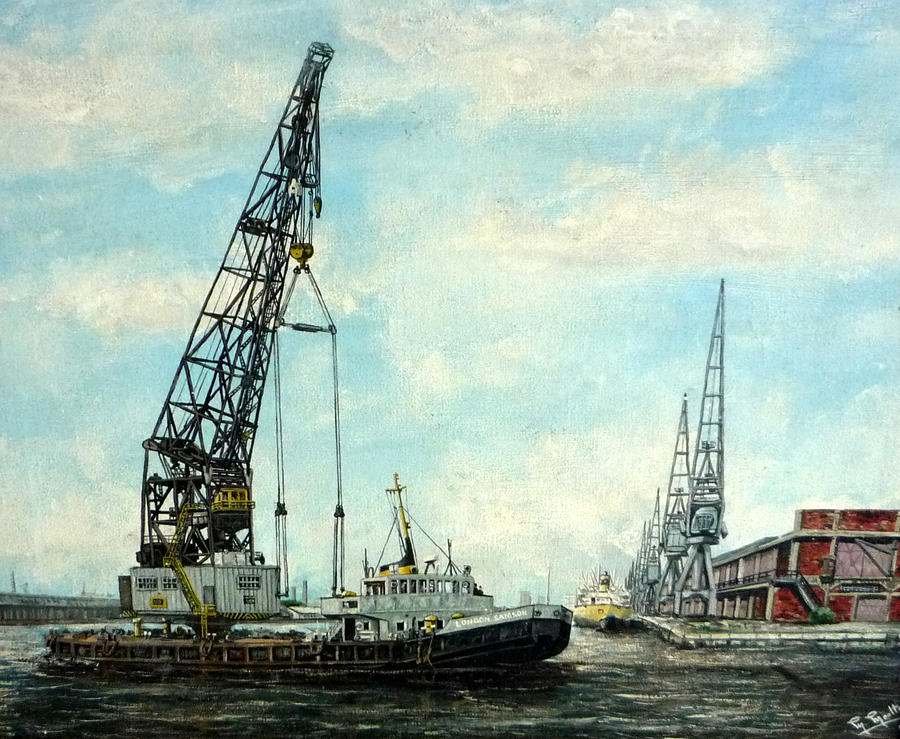 Samson in Victoria Dock London Painting by Mackenzie Moulton