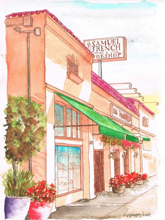 Samuel French Bookshop on Sunset Blvd, Hollywood, California Painting by Carlos G Groppa