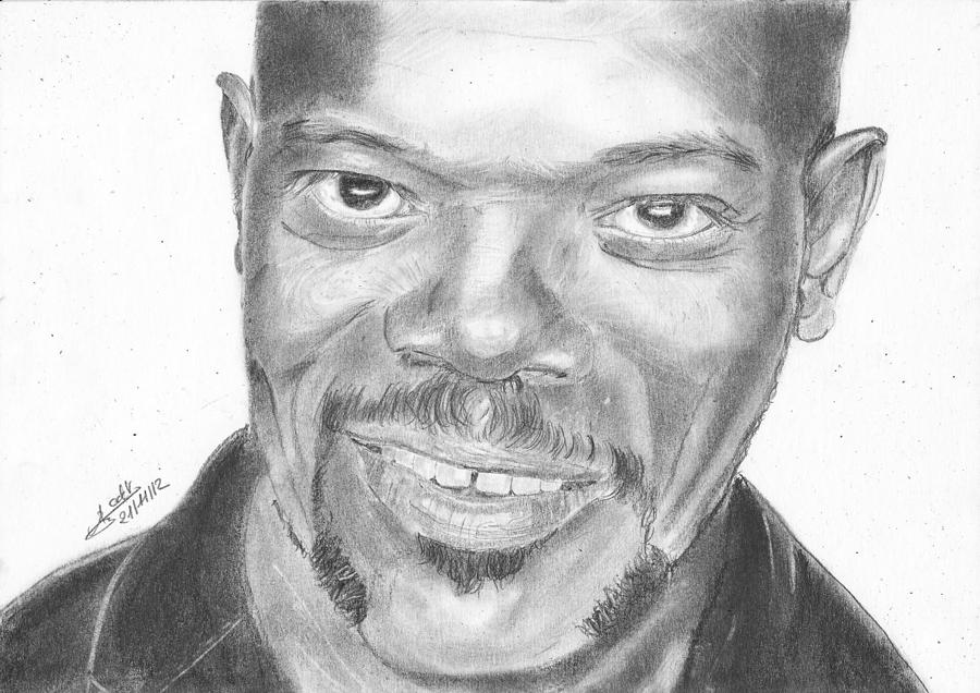 Samuel Lee Jackson Drawing by Annie GODET