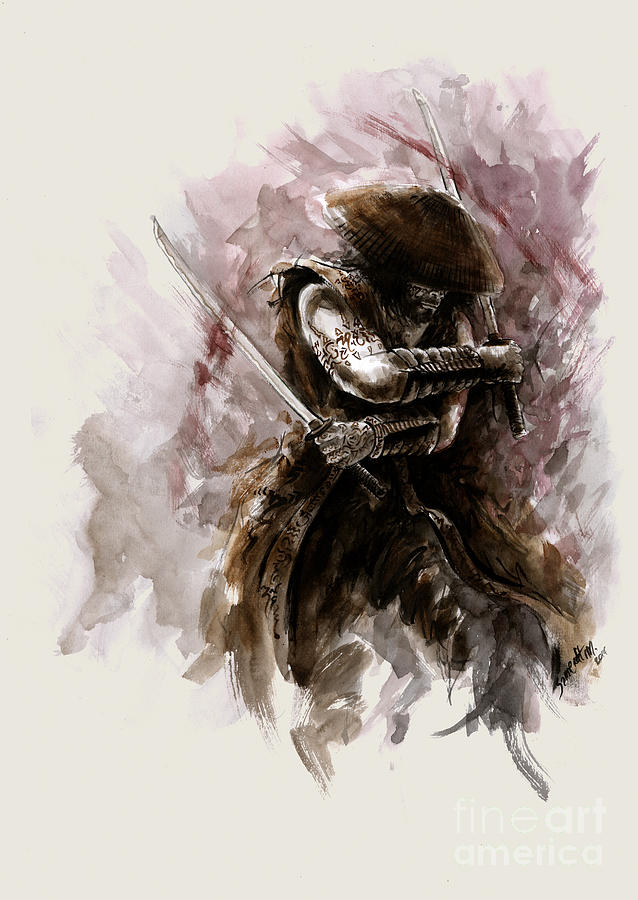 Samurai Painting - Samurai Monk by Mariusz Szmerdt