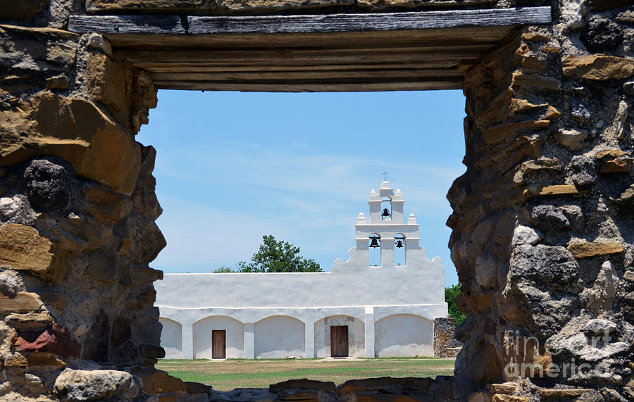 San Antonio Missions National Historical Park Mission San Juan Exterior Profile through Window Photograph by Shawn OBrien