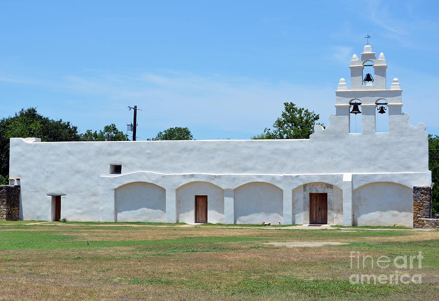 San Antonio Missions National Historical Park Mission San Juan Whitewashed Exterior Profile Photograph by Shawn OBrien