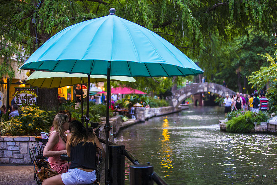 San Antonio River and Umbrella  Photograph by John McGraw
