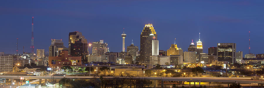 San Antonio Skyline on a Spring Evening Photograph by Rob Greebon