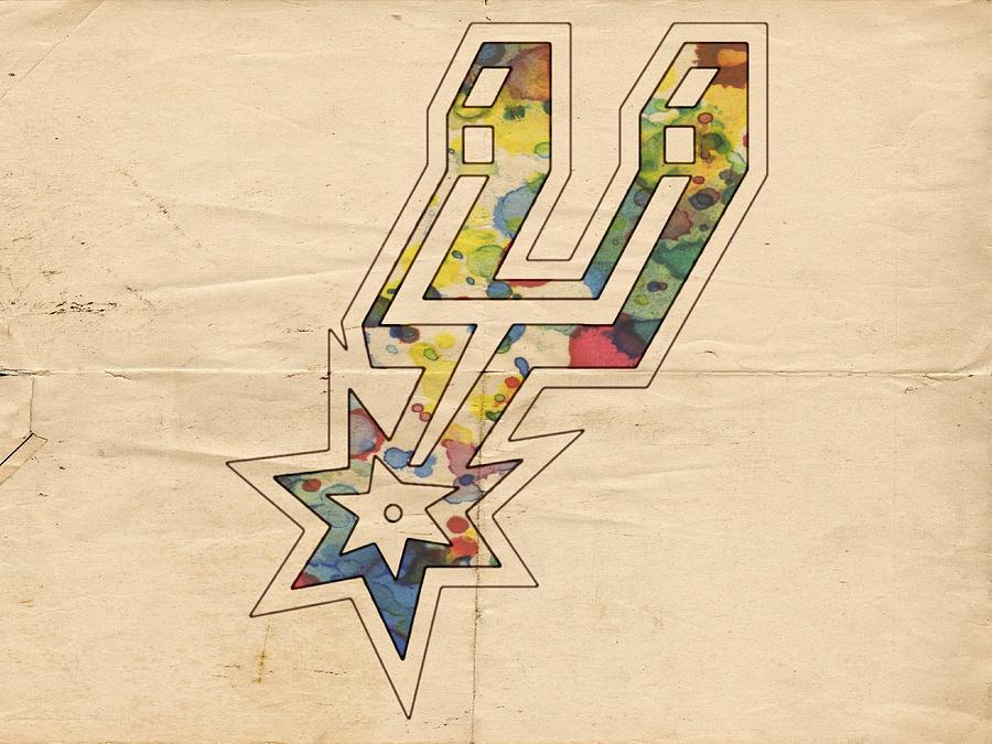 San Antonio Spurs Logo Art Painting by Florian Rodarte