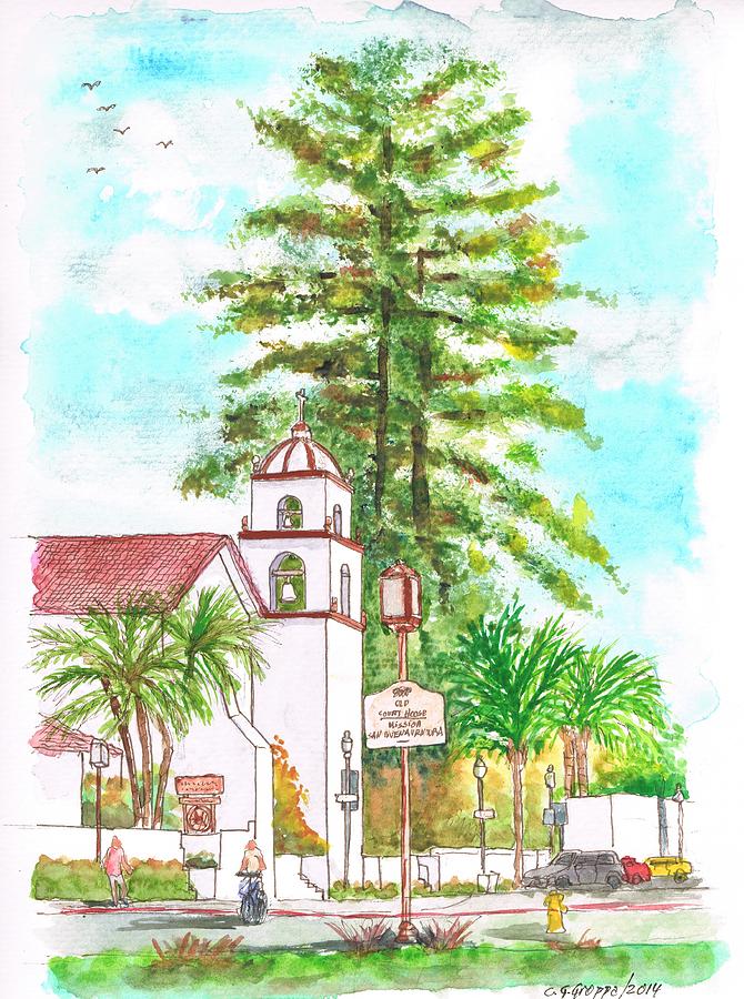 San Buenaventura Mission In Ventura - California Painting