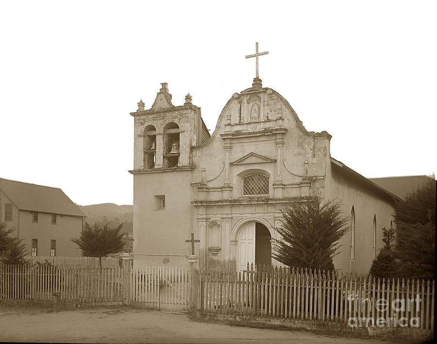 San Carlos Photograph - San Carlos Church Monterey California  circa 1890 by Monterey County Historical Society