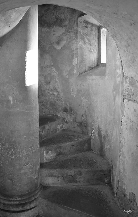 San Christobal Staircase- Black and White Photograph by Shanna Hyatt
