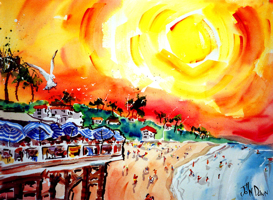 Seagull Painting - San Clemente Sun by John Dunn