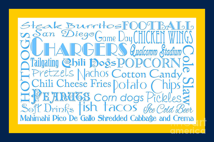 San Diego Chargers Game Day Food 2 Digital Art by Andee Design