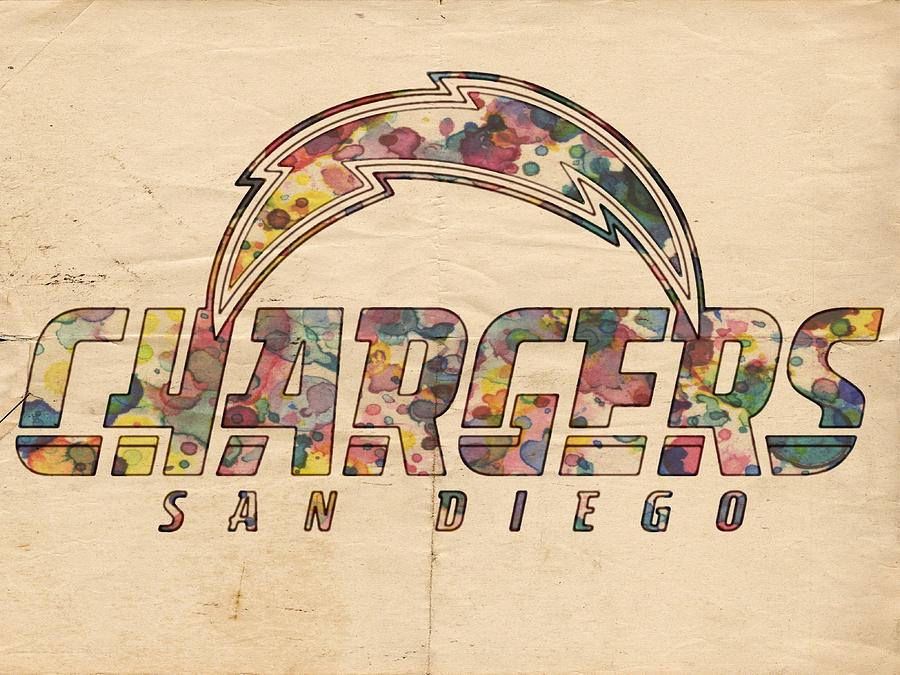 San Diego Chargers Poster Vintage Painting by Florian Rodarte