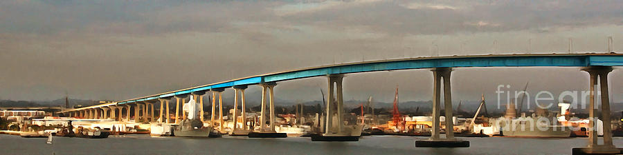 San Diego Photograph - San Diego Coronado Bridge 5D24388painterly by Wingsdomain Art and Photography