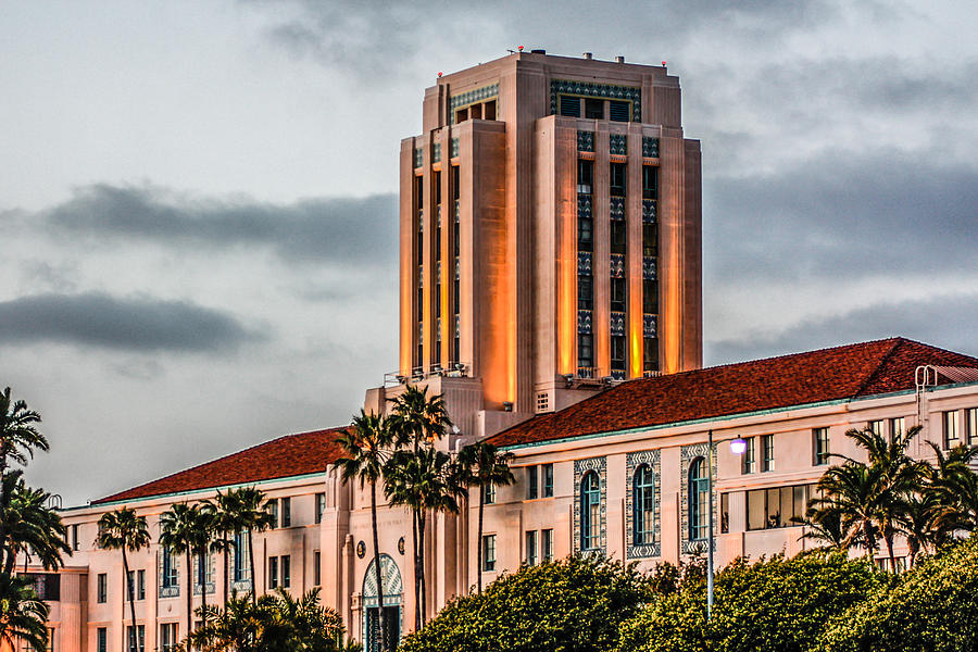 San Diego County Administration Center Digital Art by Photographic Art by Russel Ray Photos