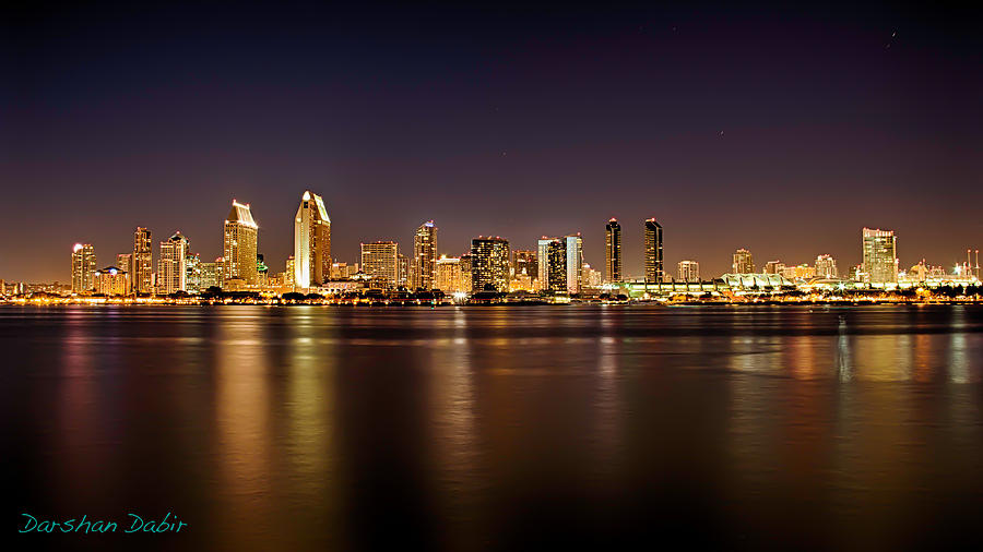 San Diego Downtown Panorama at Night 2 Photograph by Darshan Dabir ...