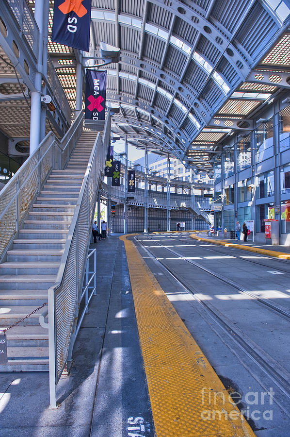 San Diego light rail system operating in the metropolitan area Photograph by David Zanzinger