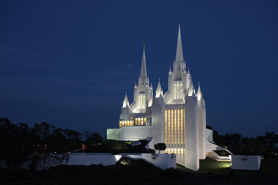 San Diego Mormon Temple at dusk Photograph by Nathan Rupert
