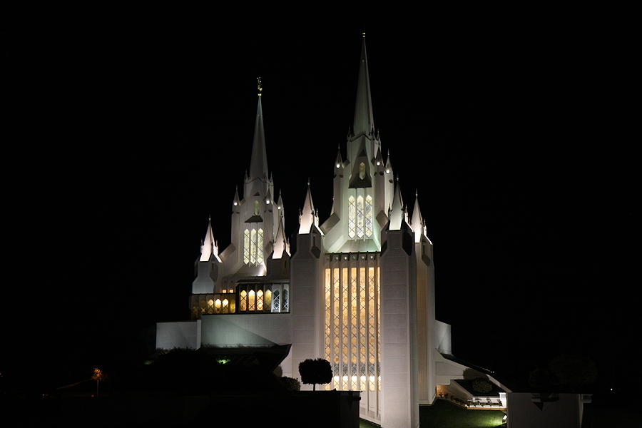 San Diego Mormon Temple at Night Photograph by Nathan Rupert