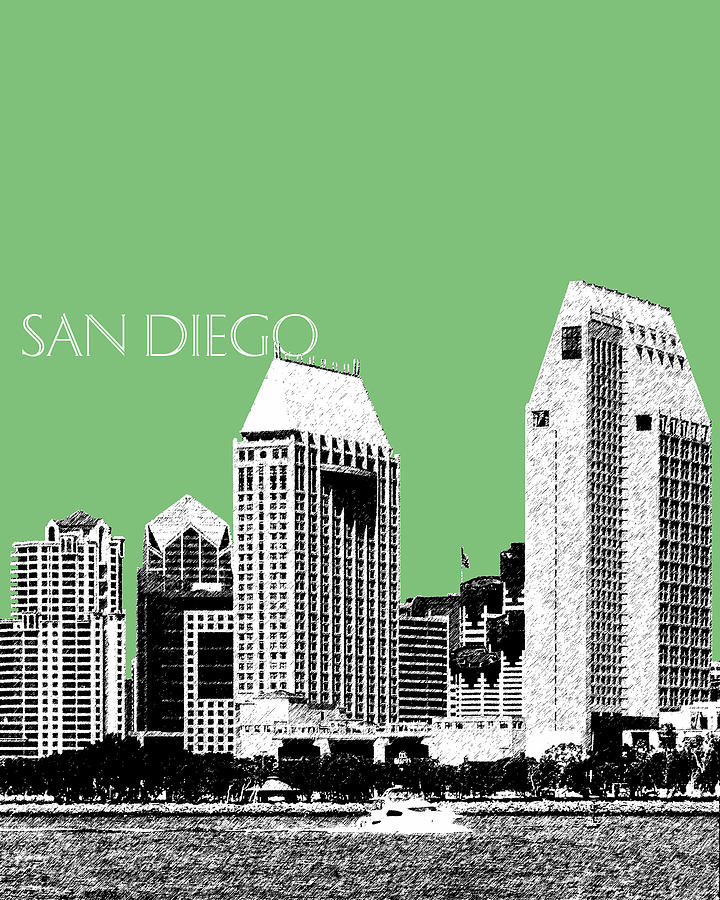 San Diego Skyline 2 - Apple Digital Art by DB Artist