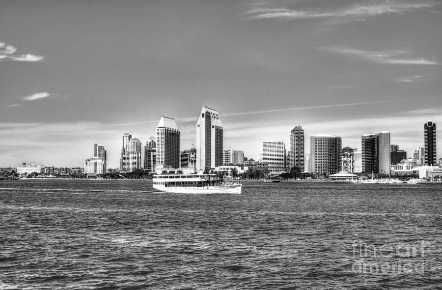 San Diego Skyline 2 BW Photograph by Mel Steinhauer