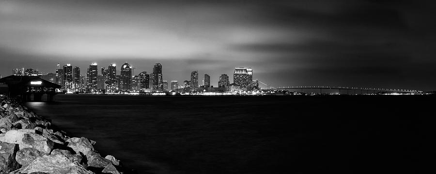 San Diego Skyline at Night Photograph by Tanya Harrison