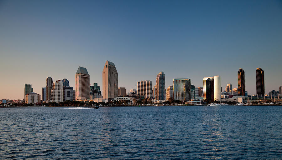 San Diego skyline on clear evening Photograph by Steven Heap