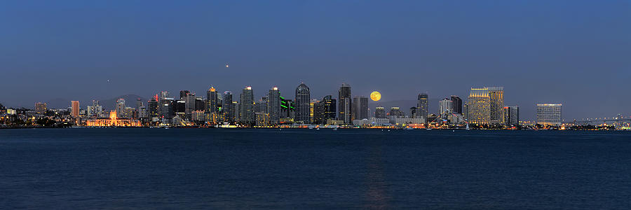 San Diego Super Moon Photograph by Mark Whitt