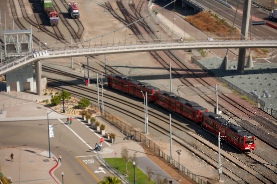 San Diego Train from Above Photograph by Anthony Doudt