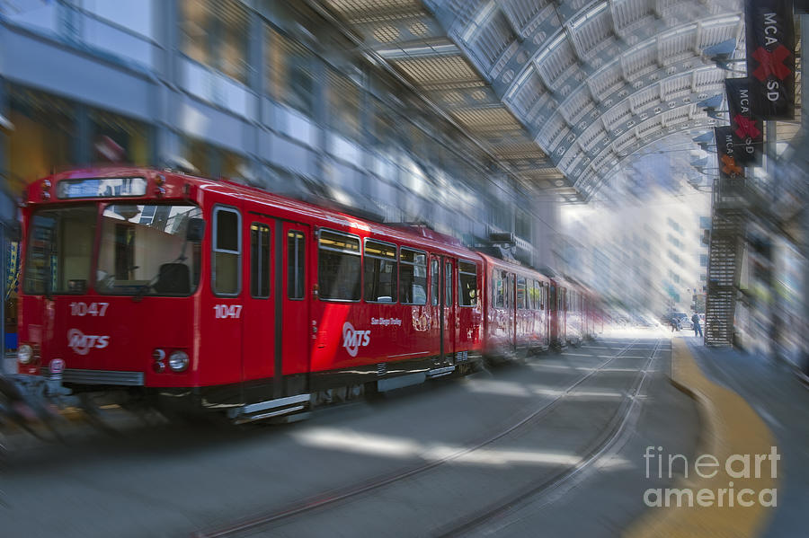 San Diego Trolley Light Rail System Photograph by David Zanzinger