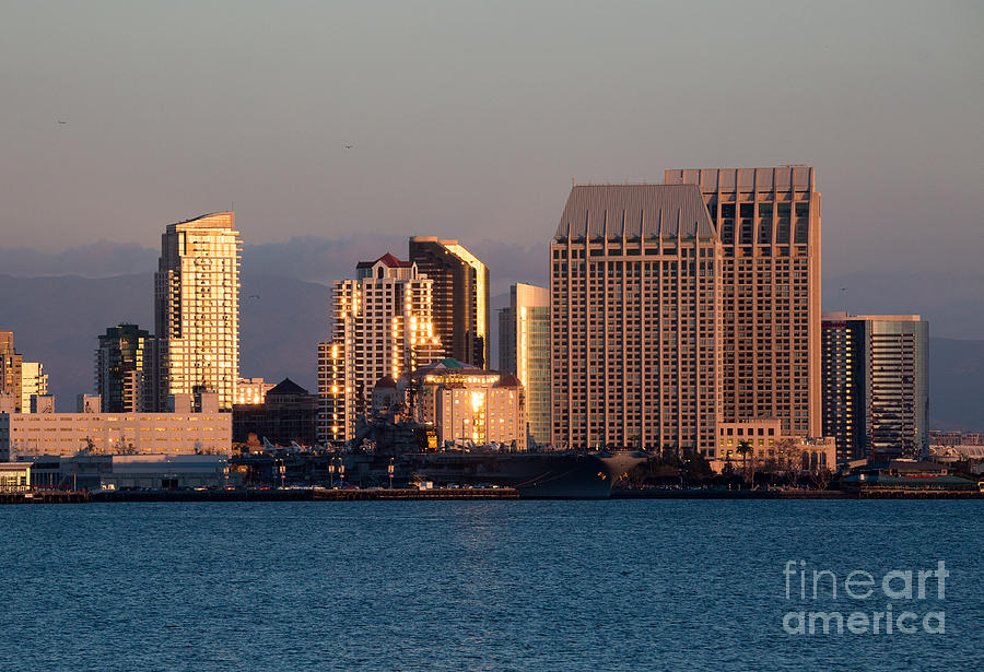San Diego Skyline Photograph - San Diego Waterfront A2903 by Stephen Parker