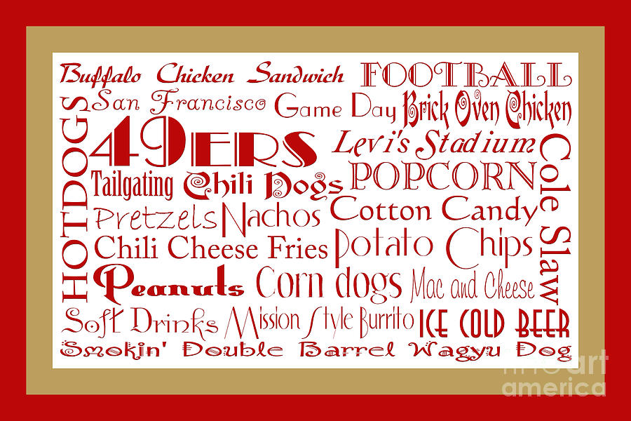San Francisco 49ers Game Day Food 2 Digital Art by Andee Design