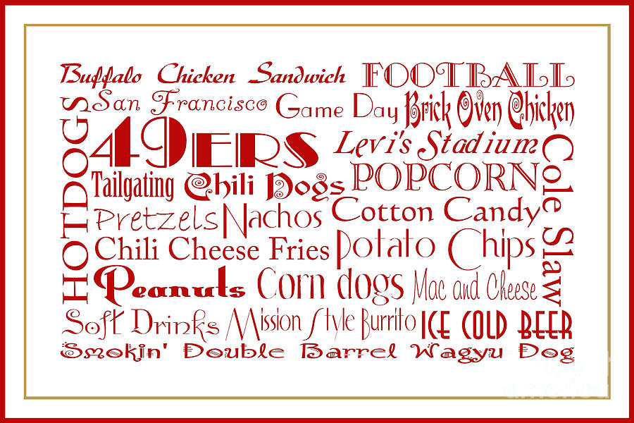 San Francisco 49ers Game Day Food 3 Digital Art by Andee Design